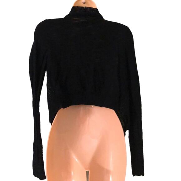 Converse One Star Black Draped Cardigan Women's Size XS Cropped Y2K - Picture 3 of 7